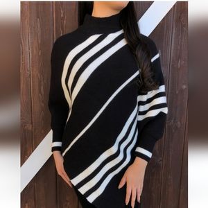 Lasaky – Chic Cape Sleeve Striped Poncho Sweater